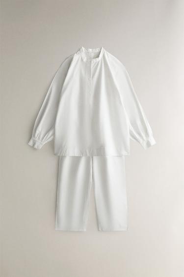 CHEMISE EN COTON BRODÉE - Blanc de Zara - Image 3