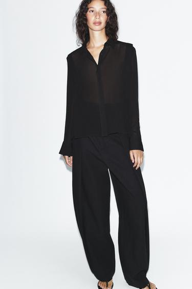 CAMISA FLUIDA - Preto da Zara