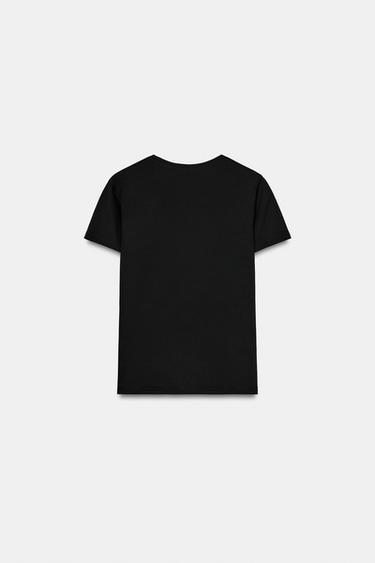 T-SHIRT INTERLOCK COL EN V - Noir de Zara - Image 4