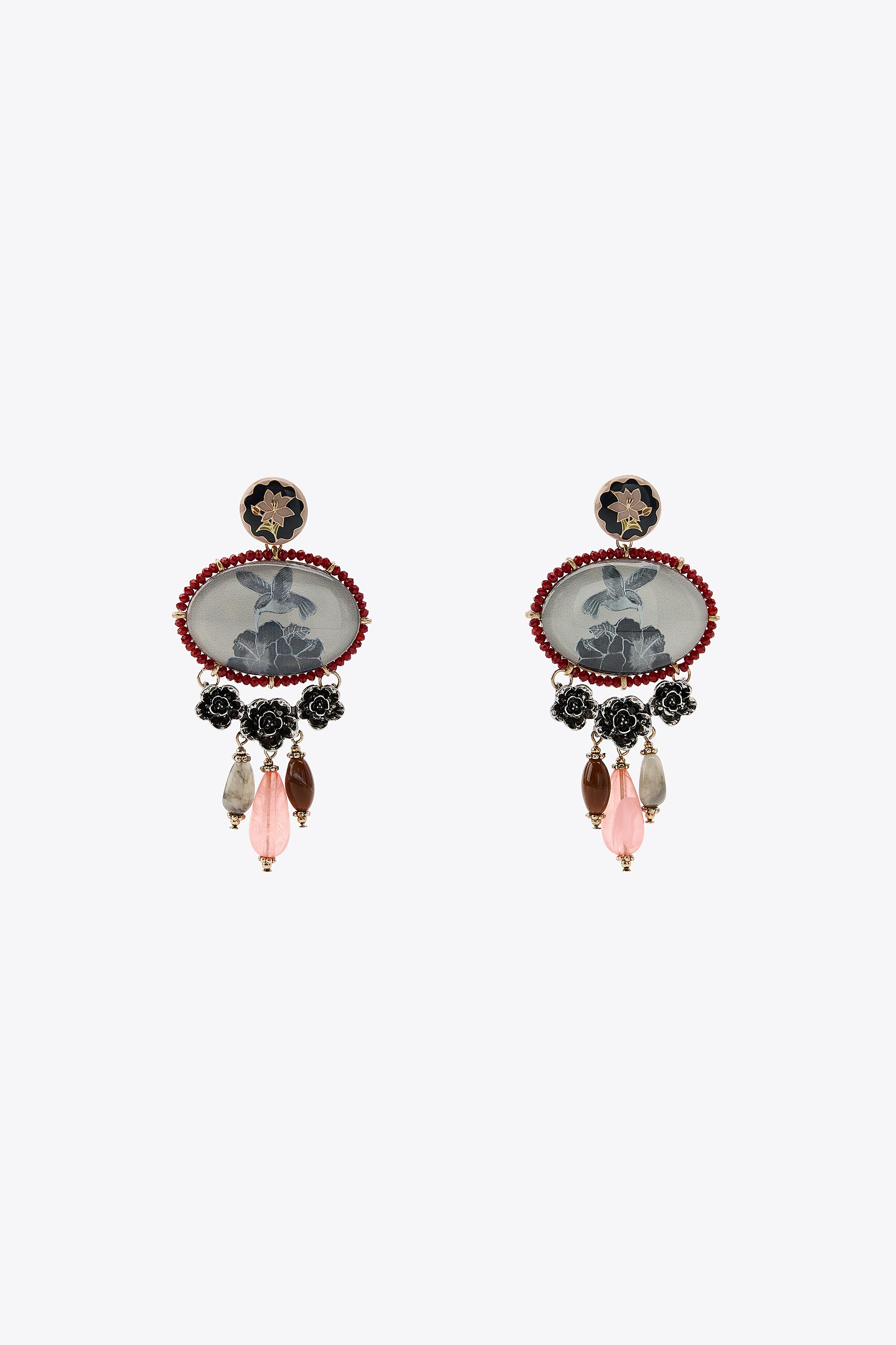 BOUCLES D'OREILLES CHARMS PIERRES RÉSINE