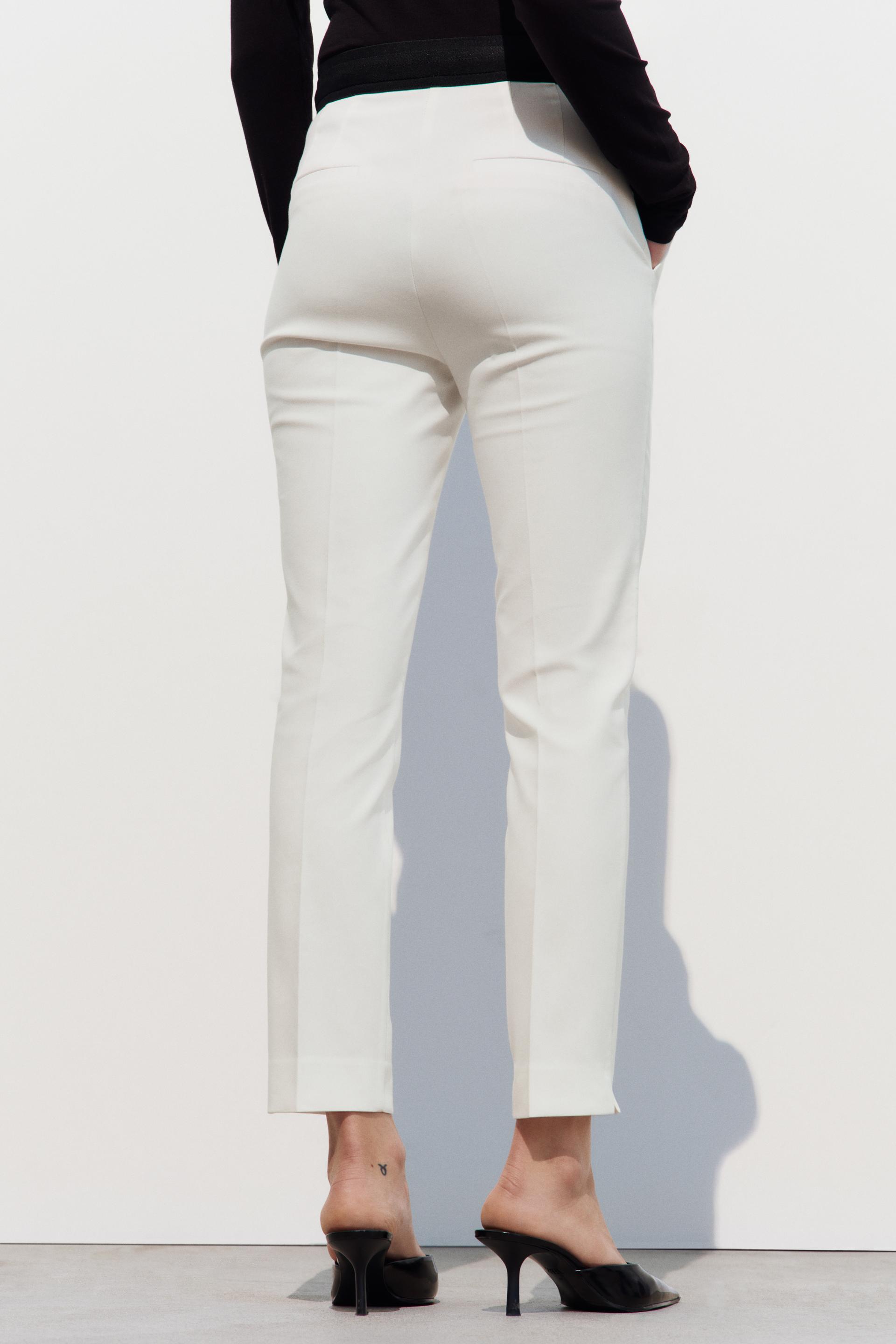 Zara Woman High Waist Ankle Pants Stripe HW9007