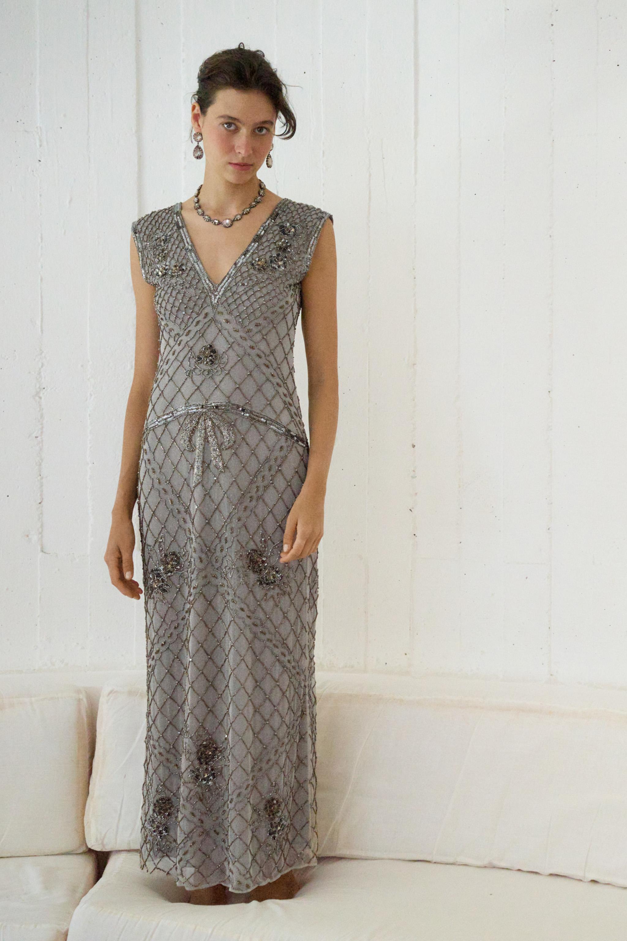 Женские платья Zara EMBROIDERED BEADED TULLE DRESS — фото 5