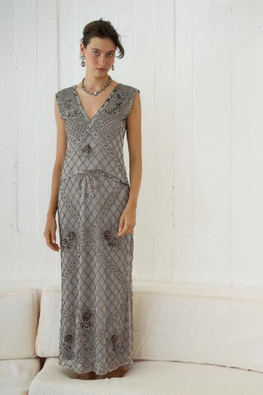 ROBE EN TULLE BRODÉE ET FANTAISIE - Argent de Zara - Image 4