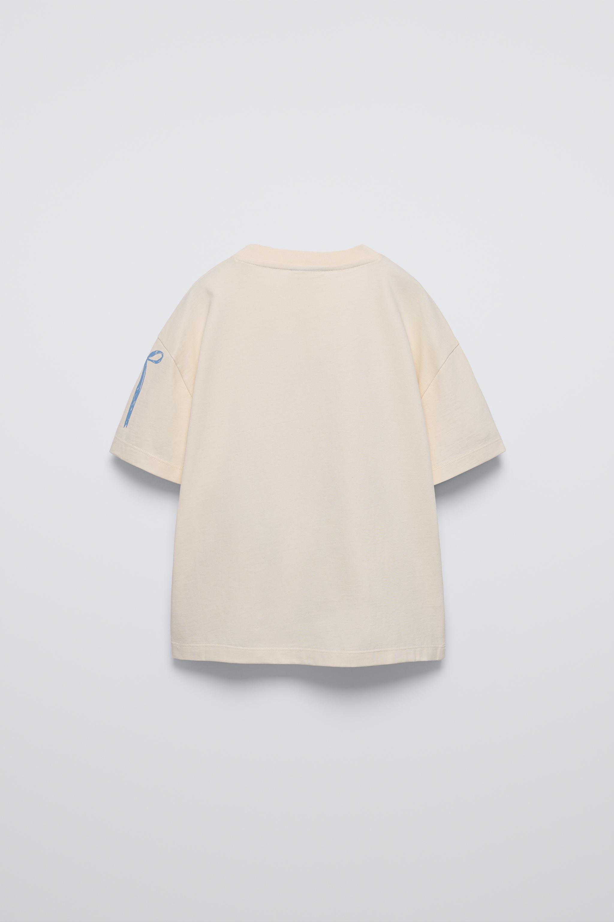 BOW PRINT T-SHIRT - Oyster-white | ZARA United States
