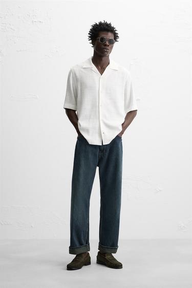 SKJORTE - RELAXED FIT - knæk. hvid fra Zara