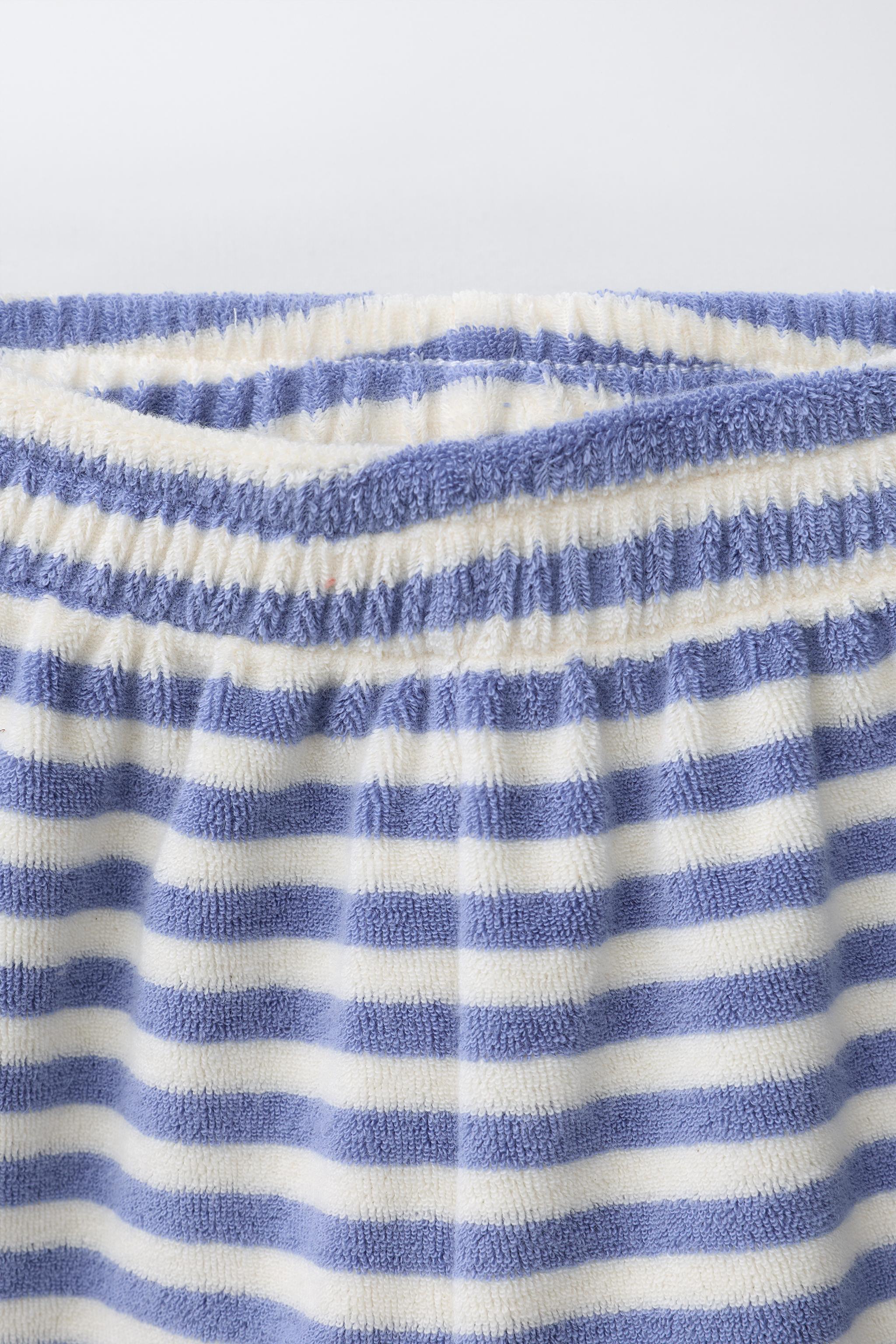 ENSEMBLE T-SHIRT ET BERMUDA EFFET ÉPONGE À RAYURES