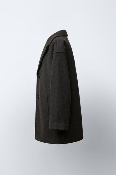 MANTEAU LONG EN DRAP DE LAINE - Gris anthracite de Zara - Image 2