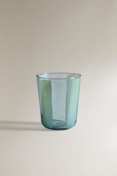STRIPED GLASS TUMBLER - Blue by Zara - Image 0
