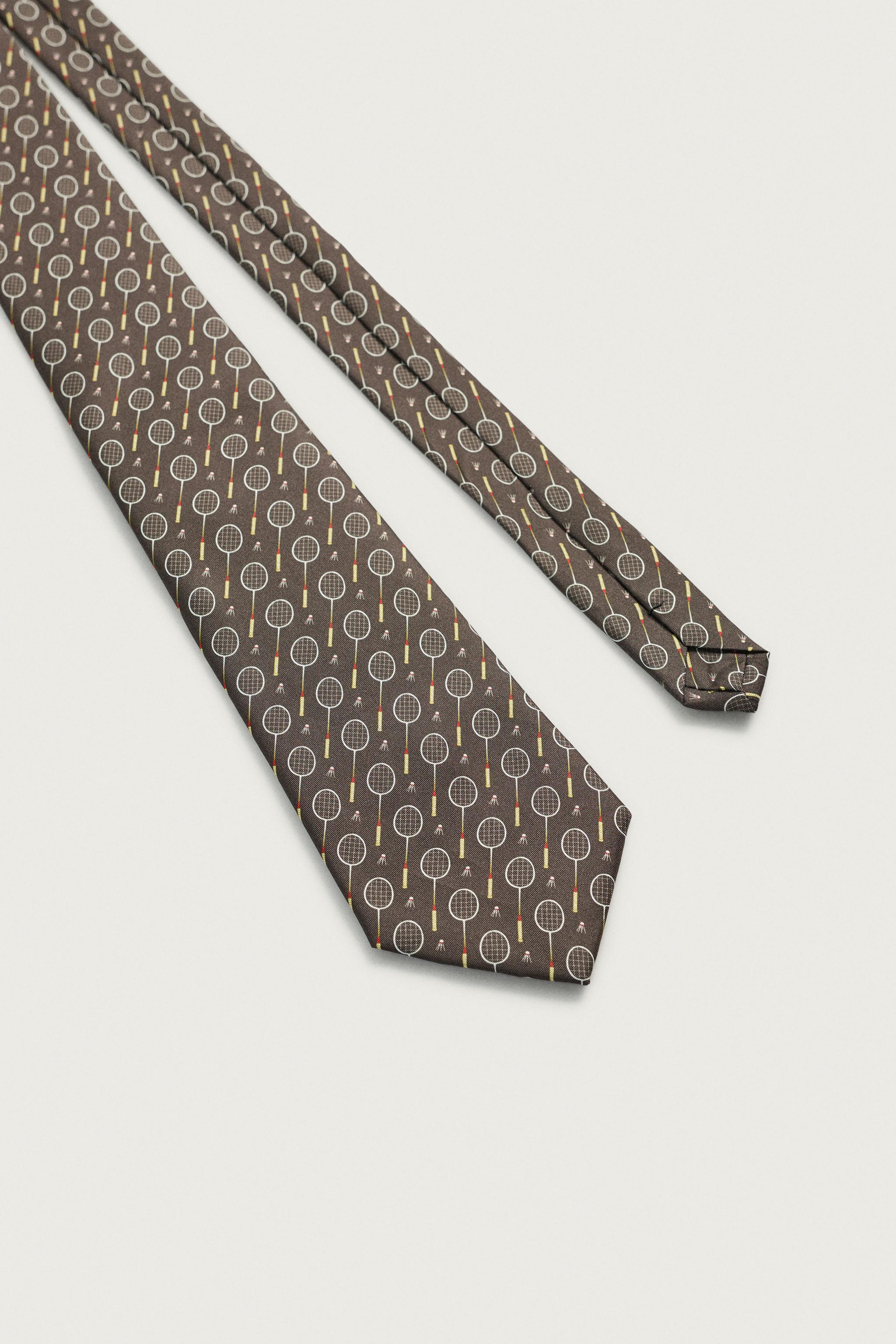 100% SILK JACQUARD RACQUET TIE