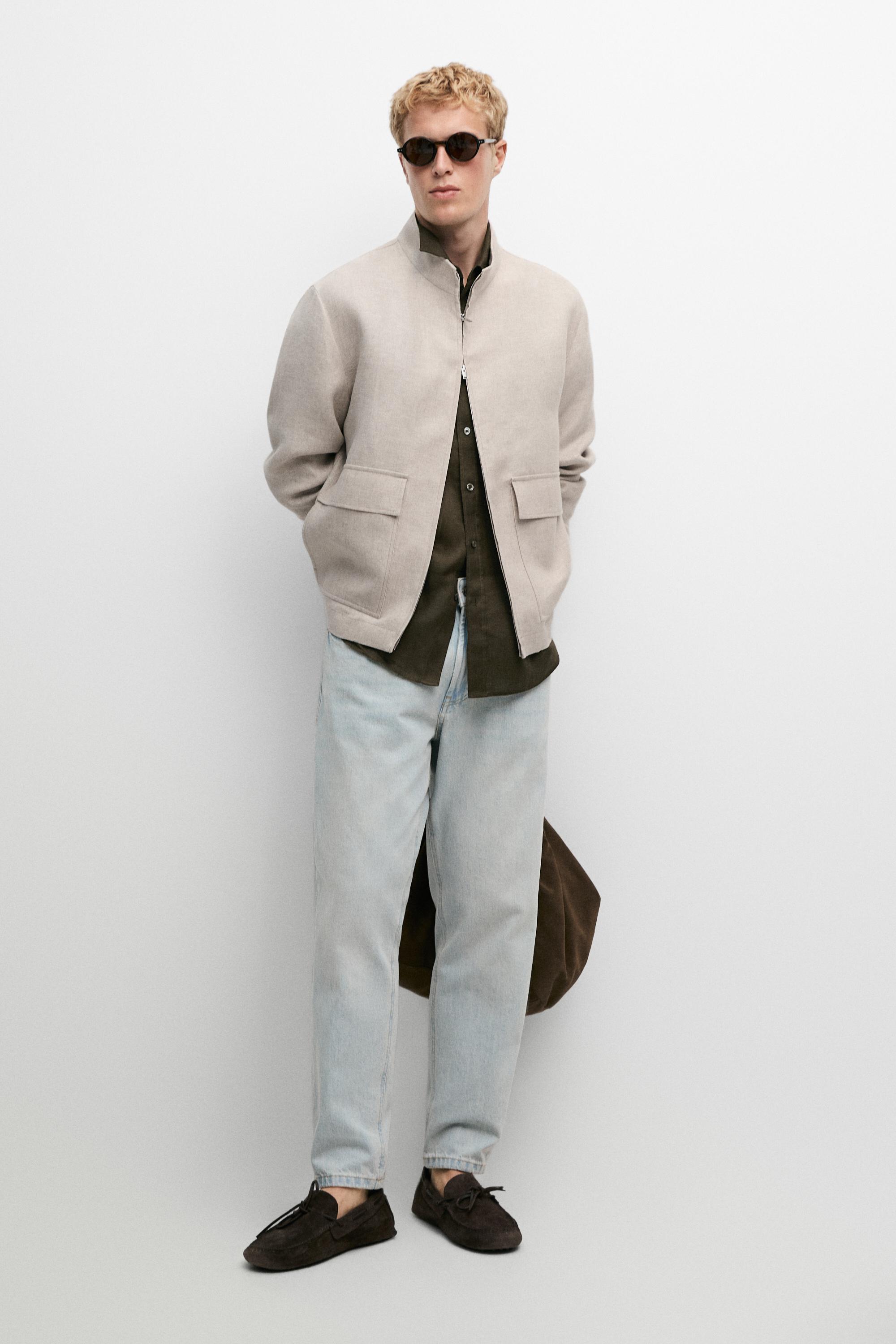 100% linen total look jacket with pockets - Ecru | ZARA United States