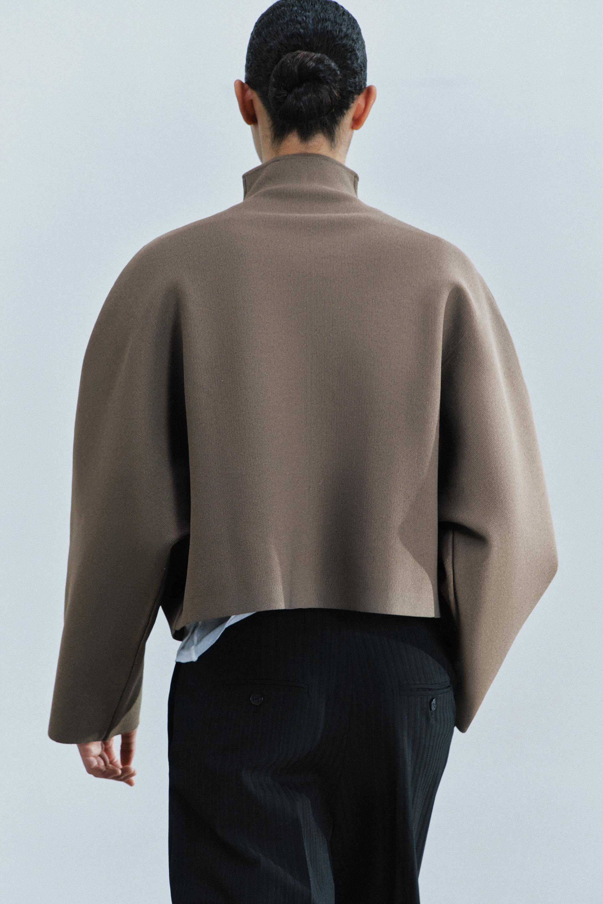 Zara GATHERED KNIT JACKET görsel 3
