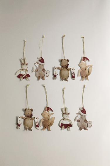 Zaras FLERPACK JULKLAPPSETIKETTER MED DJUR (8-PACK) - Flerfärgad - Bild 0