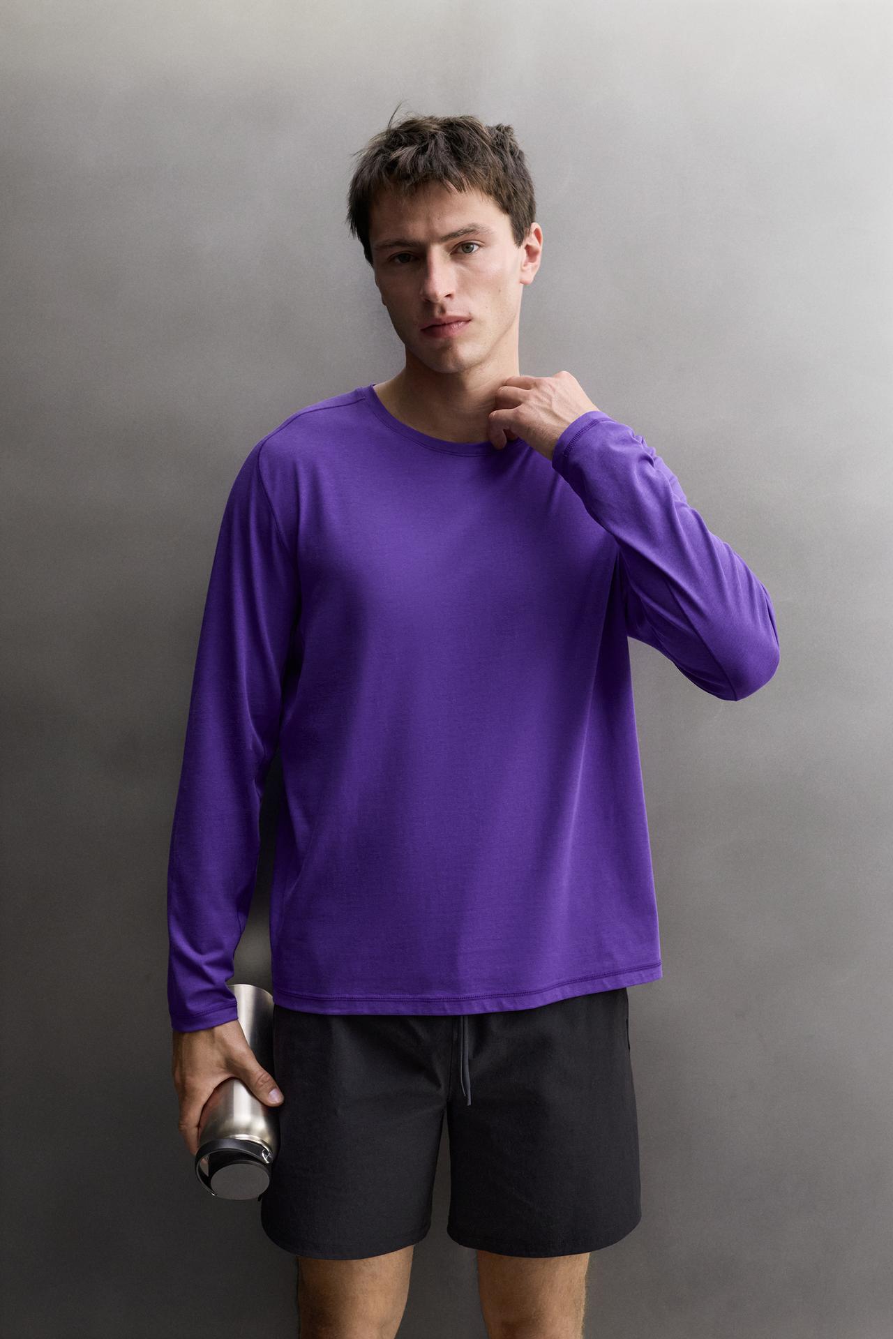 LONG SLEEVE TECHNICAL T-SHIRT — Purple