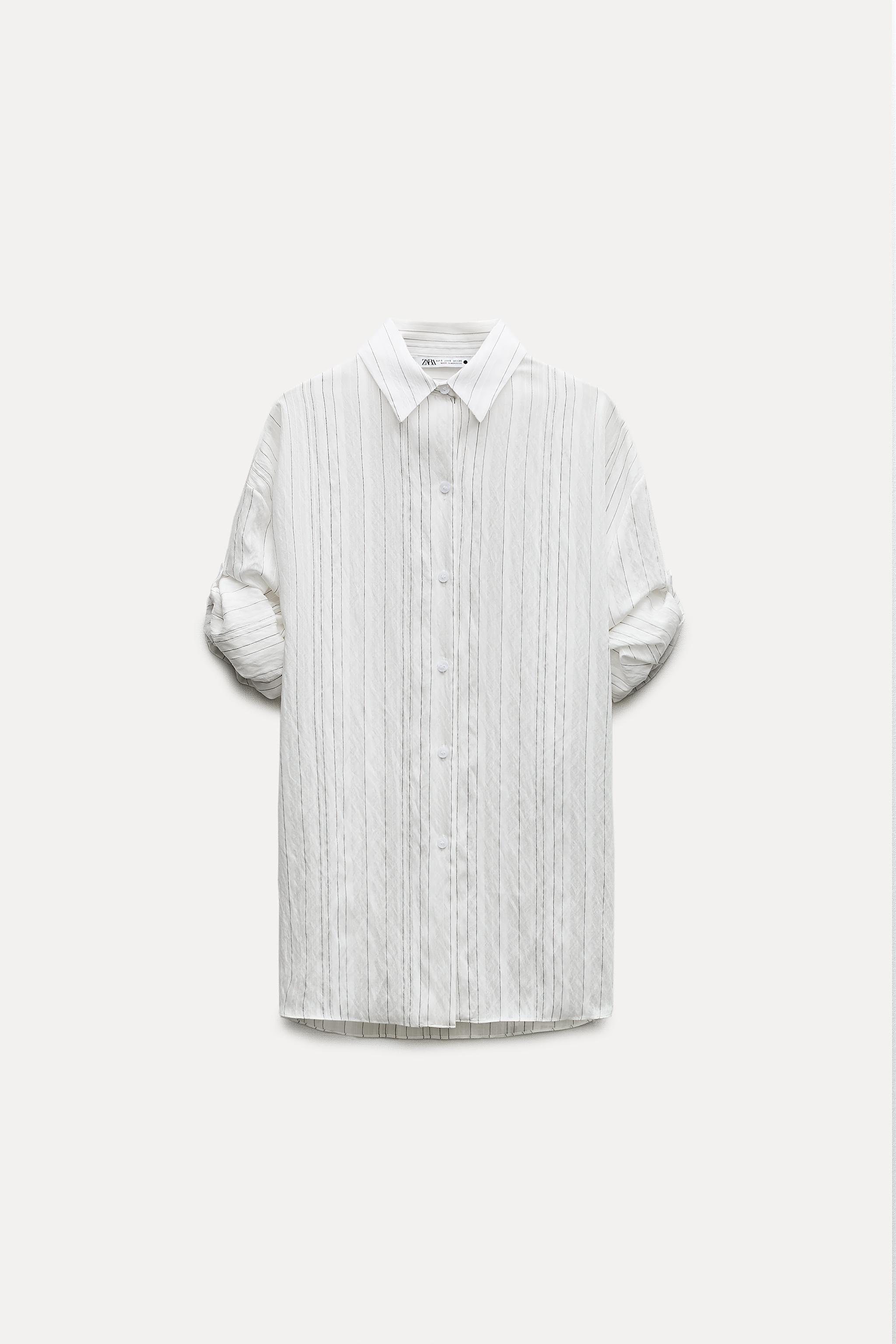 ZW COLLECTION MULTIPOSITIONAL STRIPED SHIRT - Black / White | ZARA 