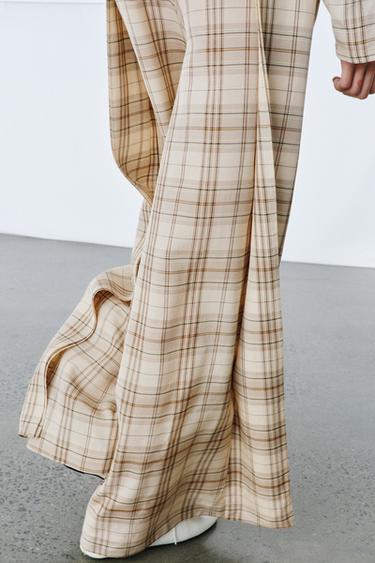 CHECK TROUSERS ZW COLLECTION - Beige by Zara