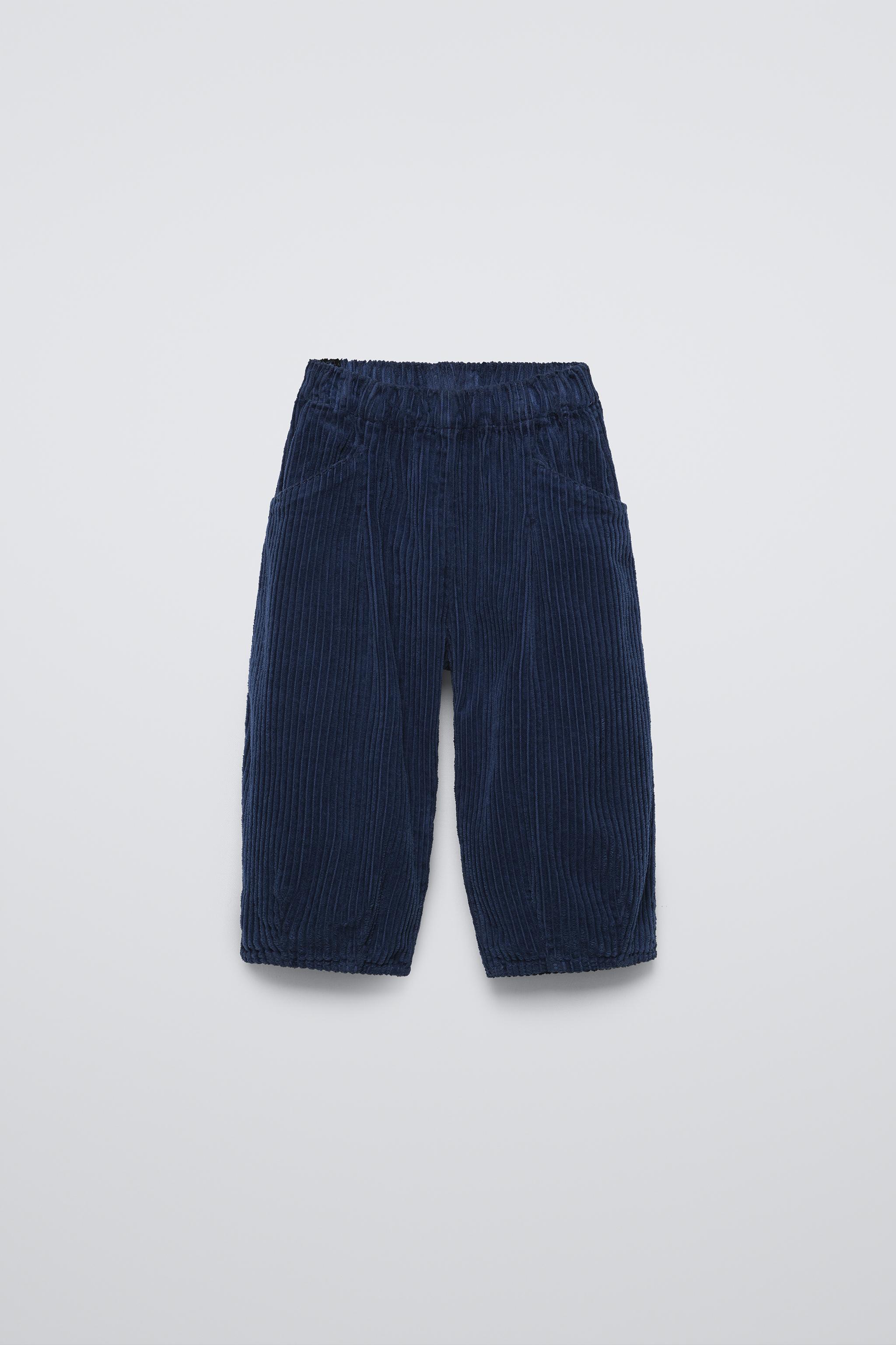 WIDE WALE CORDUROY PANTS - Blue | ZARA United States