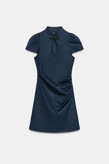 ROBE COURTE BRANDBOURG LIN - Indigo de Zara - Image 7