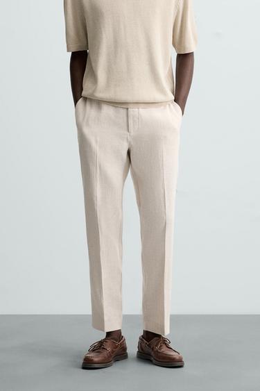CALÇA REGULAR FIT DE LINHO - Areia da Zara