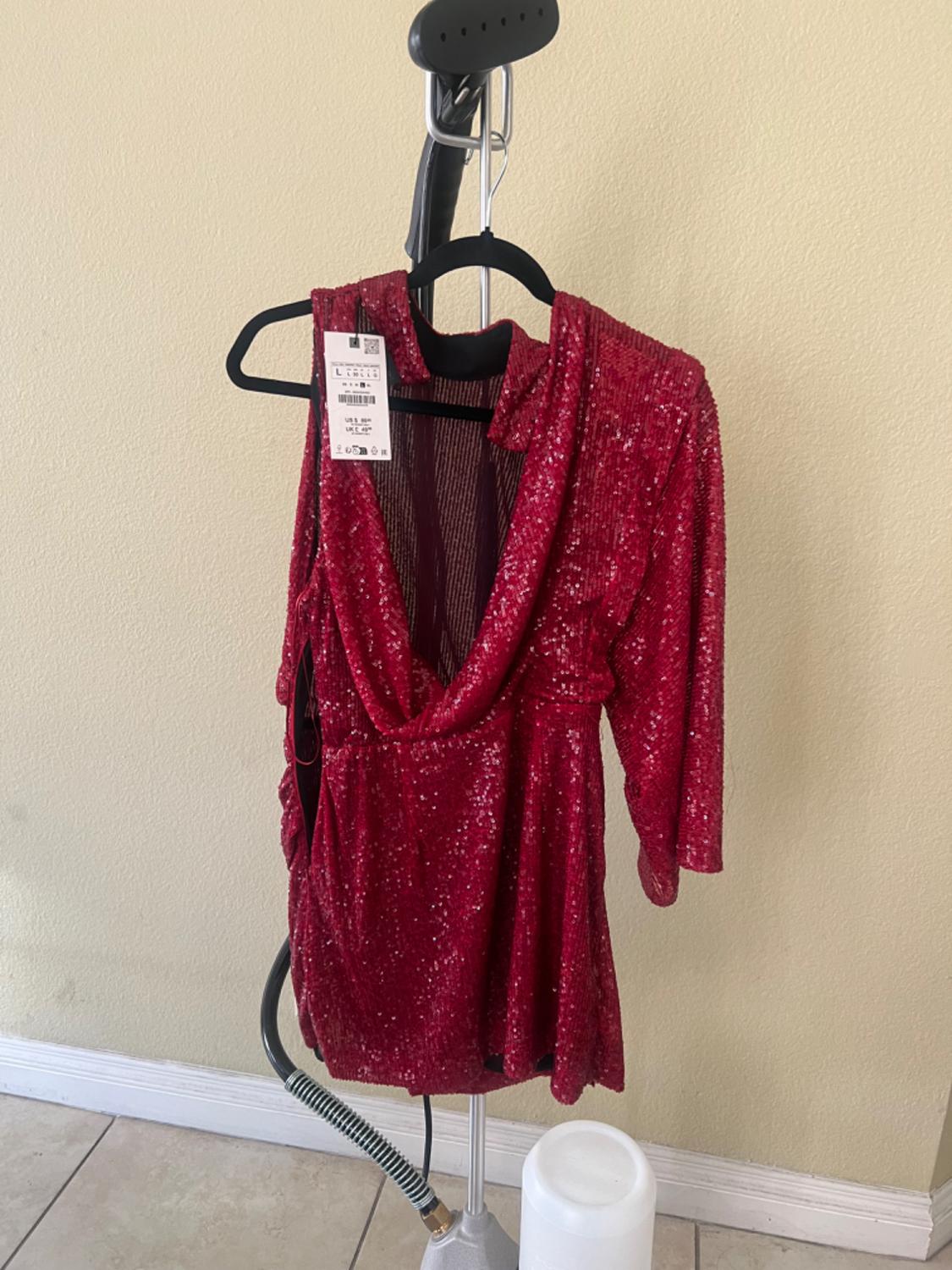 ASYMMETRIC SEQUIN MINI DRESS