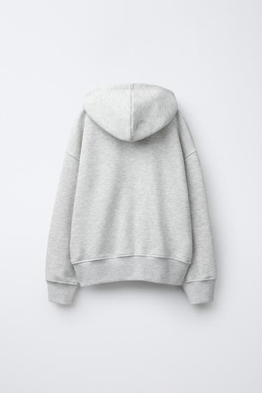 SWEAT ZIPPÉ ÉTOILE ANIMAL PRINT - Gris chiné de Zara - Image 1