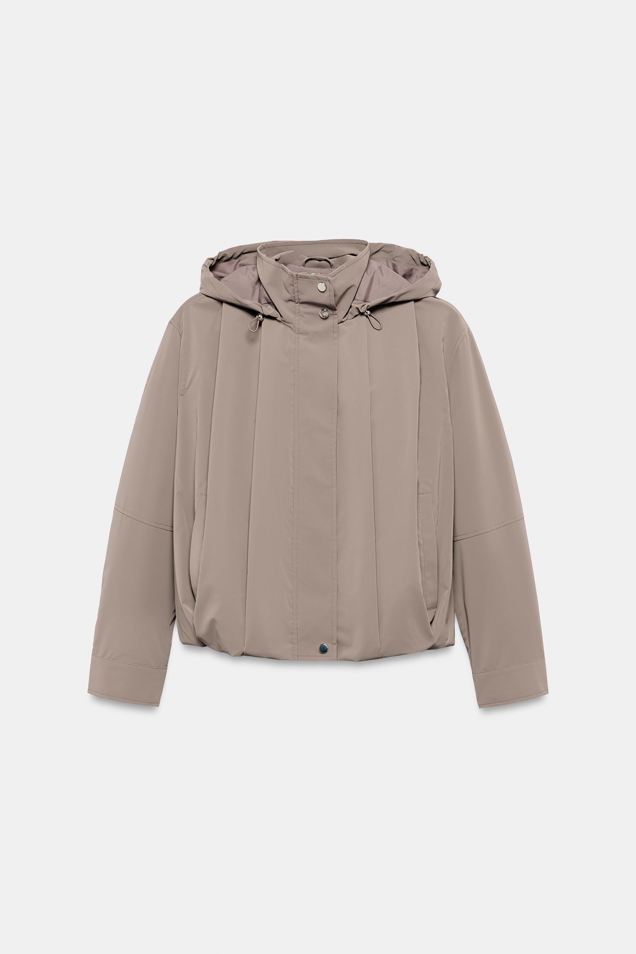 RUBBERISED HOODED JACKET — Mink