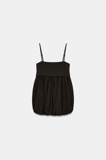 TOP BALLON BIMATIÈRE - Marron de Zara - Image 5