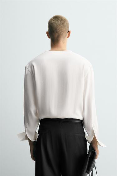 FLOWING RELAXED FIT SHIRT - Oyster-white de Zara - Image 2