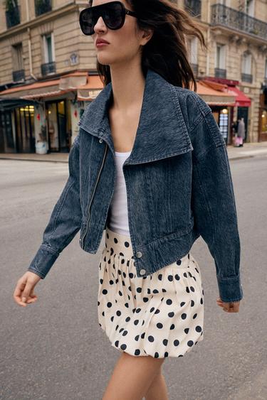 JUPE-PANTALON BALLON À POIS - Écru / Noir de Zara - Image 2