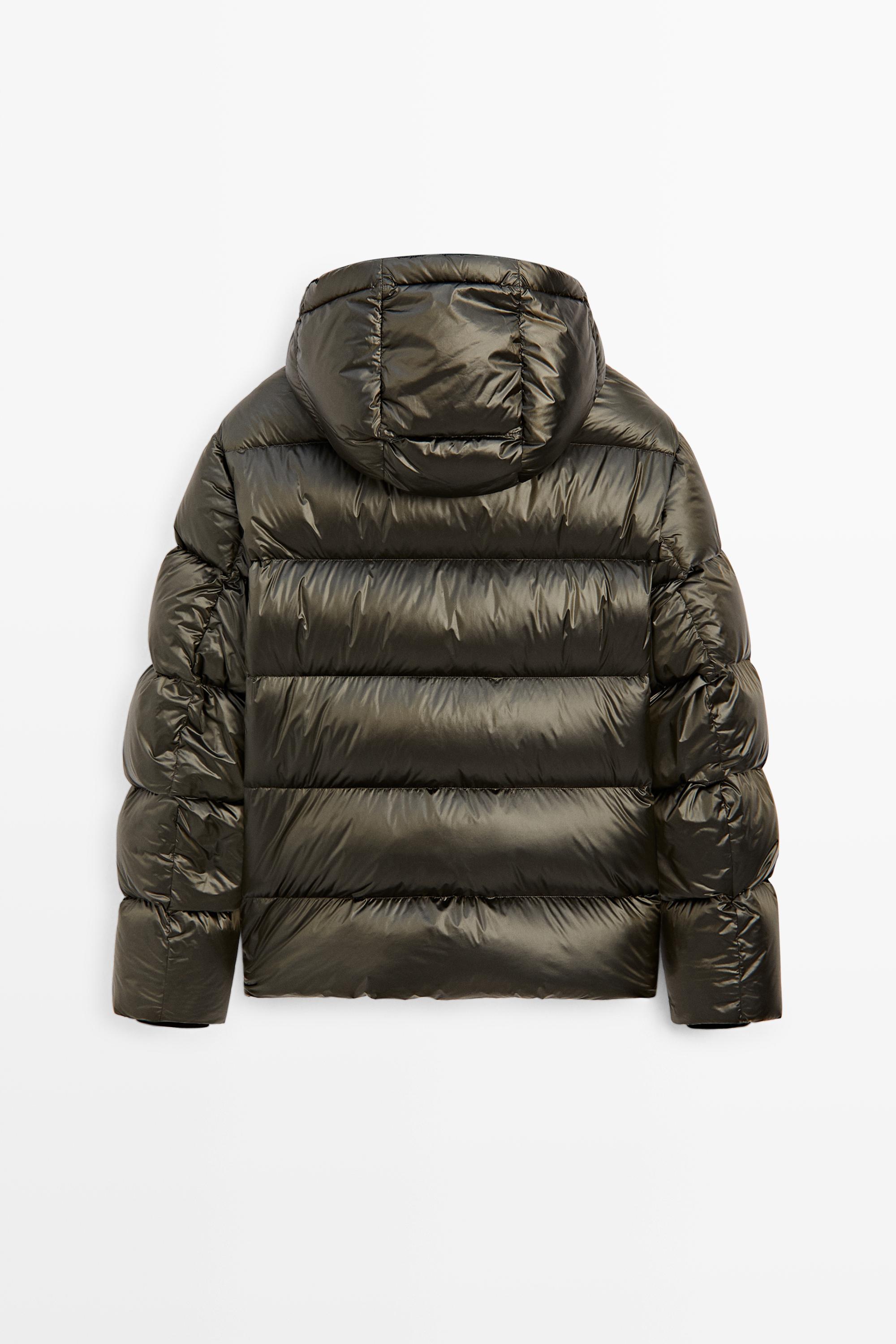 Satin down jacket - Green | ZARA United States