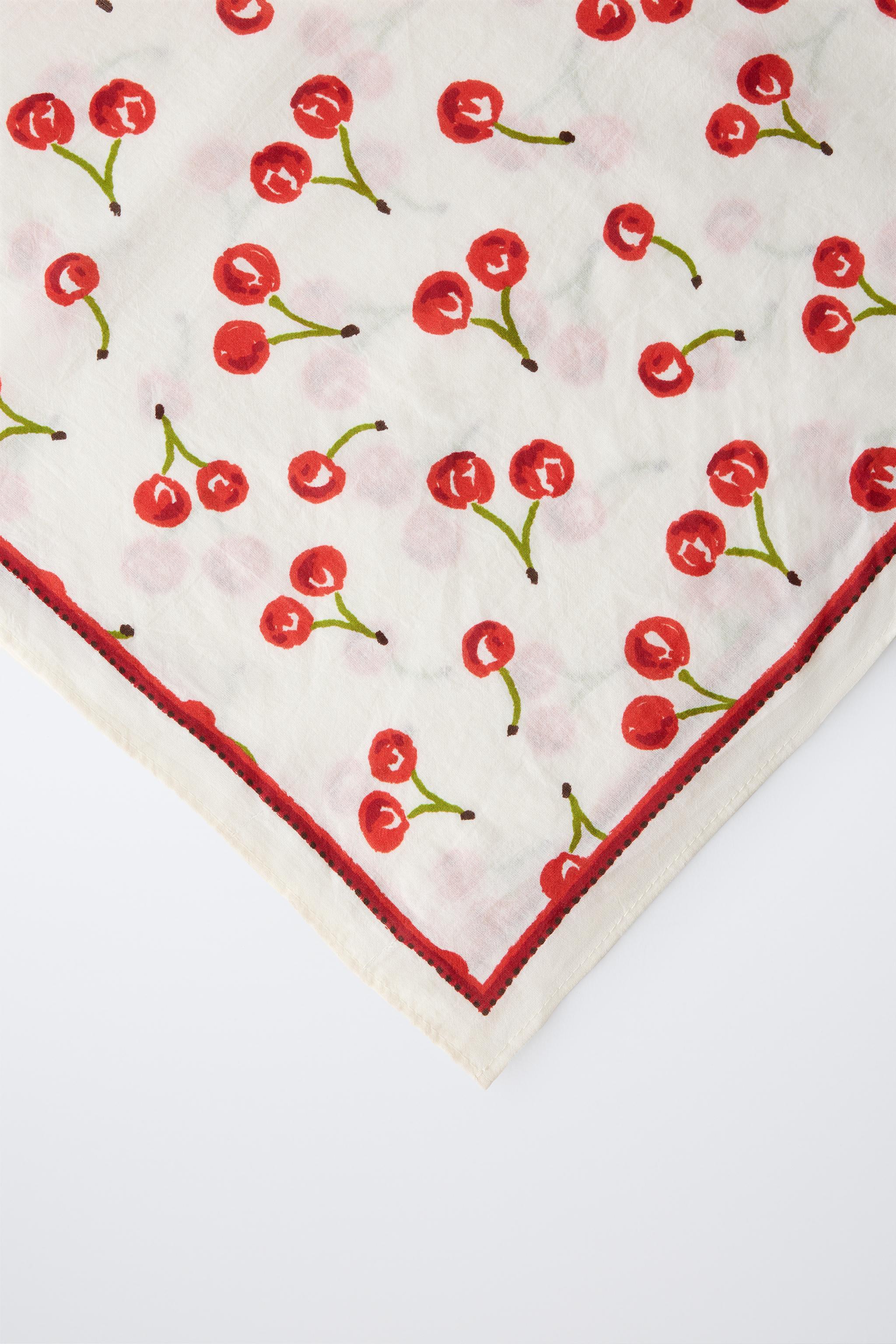 CHERRY SQUARE BANDANA