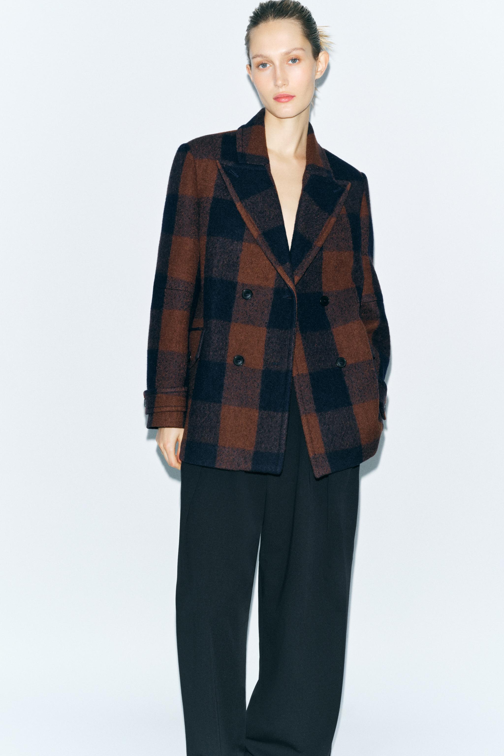 ZW COLLECTION MANTECOウール コート - ブラウンブルー | ZARA
