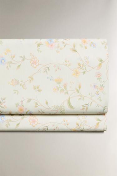 Zara FLORAL PRINT FLAT SHEET - Sea green - Image 0