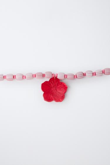 COLLIER FANTAISIE HIBISCUS - Fuchsia de Zara - Image 1