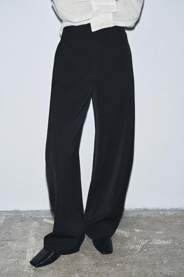 بنطلون بخصر عالٍ وسحاب ZW COLLECTION - أسود الخاص بـ Zara