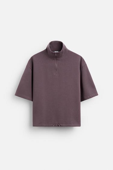 SUDADERA CREMALLERA CUELLO - Burgundy de Zara