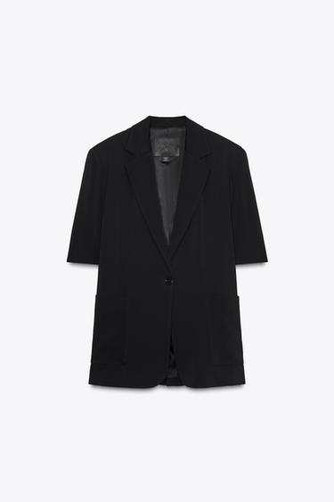 ZW COLLECTION SHORT SLEEVE BLAZER - Black de Zara - Image 3