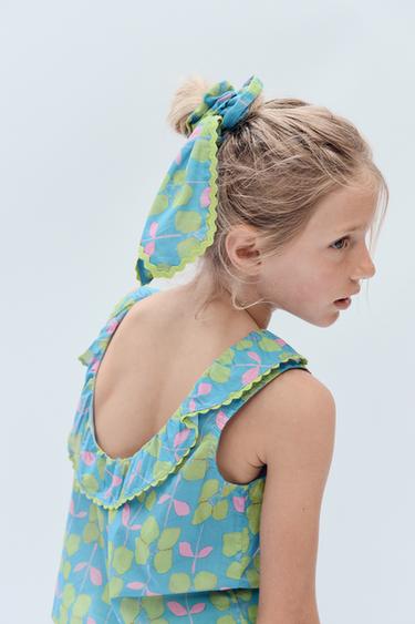 ELÁSTICO DE CABELO LAÇO FLORAL LIMITED EDITION - estamp-1 da Zara