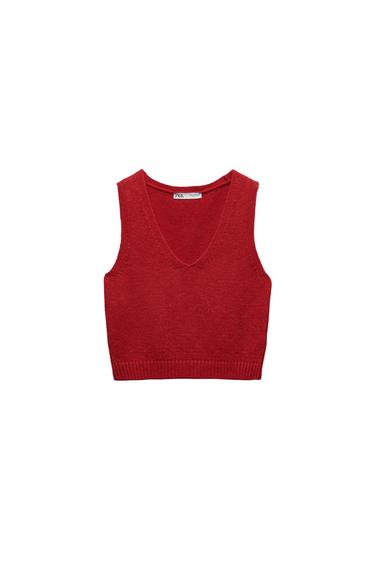 CROPPED KNIT VEST