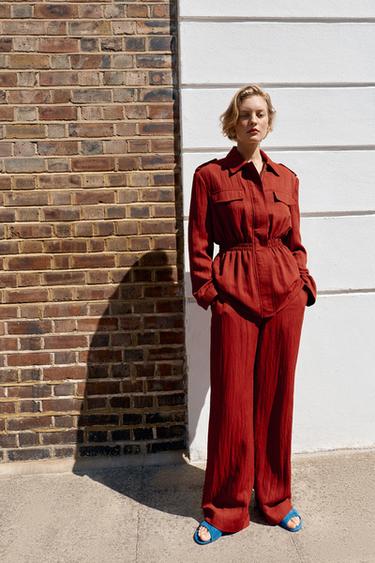 SHOULDER PAD SAFARI JACKET - Reddish by Zara