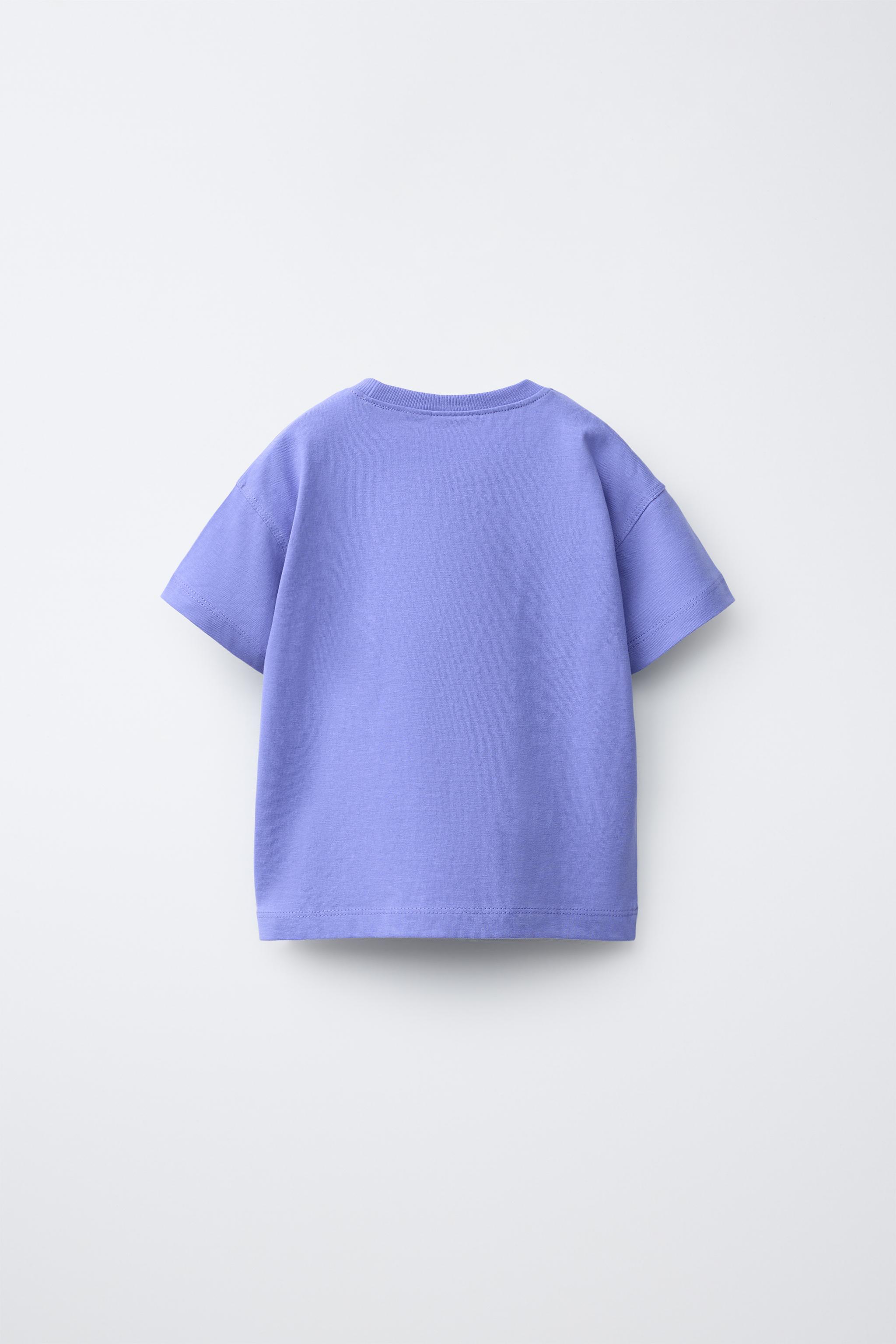 TEXT PRINT T-SHIRT — Blue / Lavender