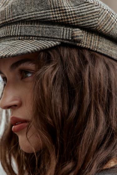 CHECK NAUTICAL CAP WITH WOOL - Grey by Zara - Image 1