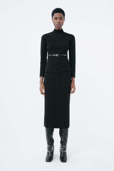 KNIT SWEATER WITH BELT - Black by Zara - Image 0