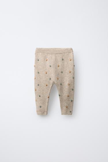 BOBBLE KNIT TROUSERS - Light beige by Zara