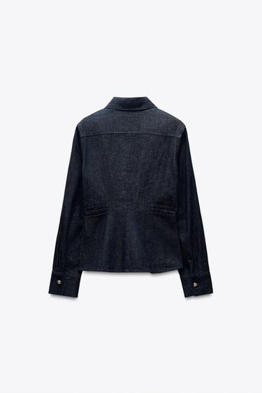 ZW COLLECTION PLEATED DENIM SHIRT - Blue by Zara - Image 5