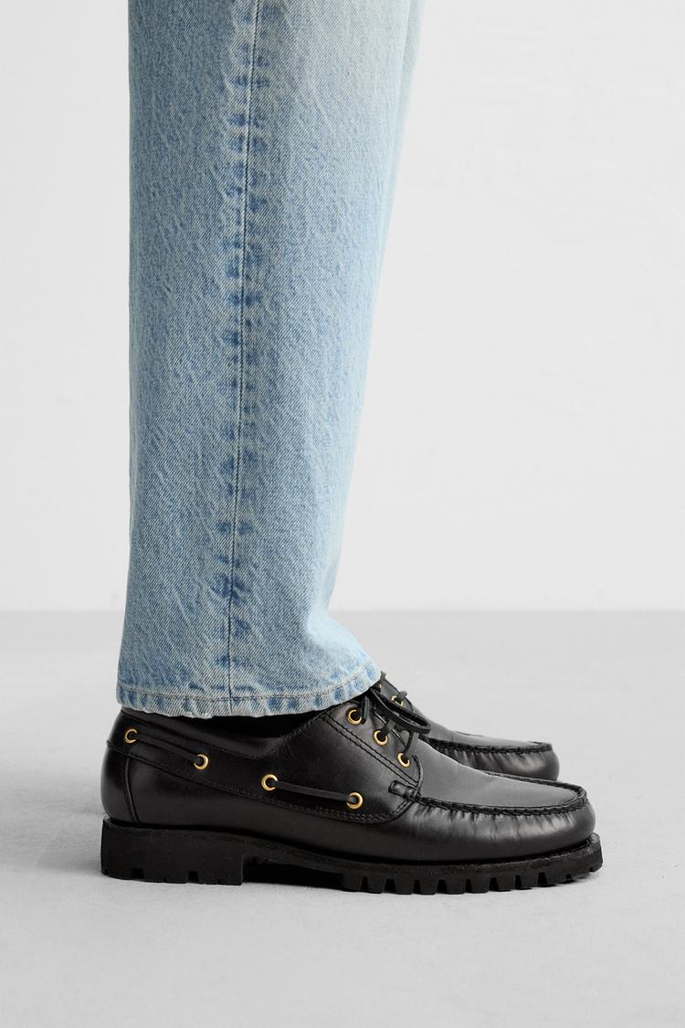 Náuticos Zara Leather Hombre Negras Hombre Náuticos De Piel ZARA