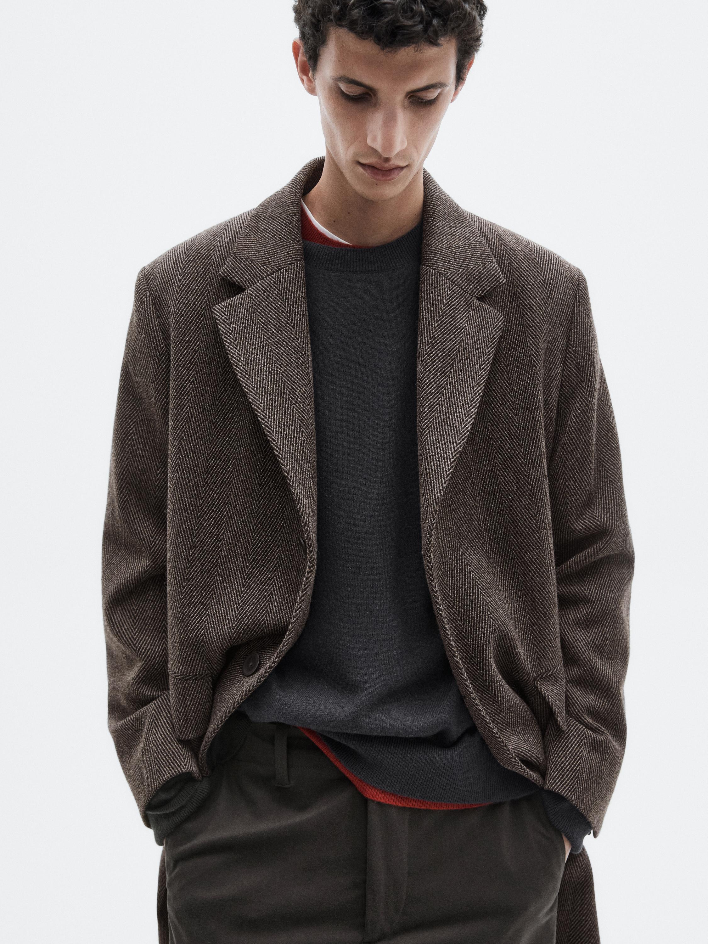 Long herringbone coat - LIMITED