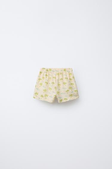 PALM TREE BERMUDA SHORTS - GREENISH by Zara - Image 1