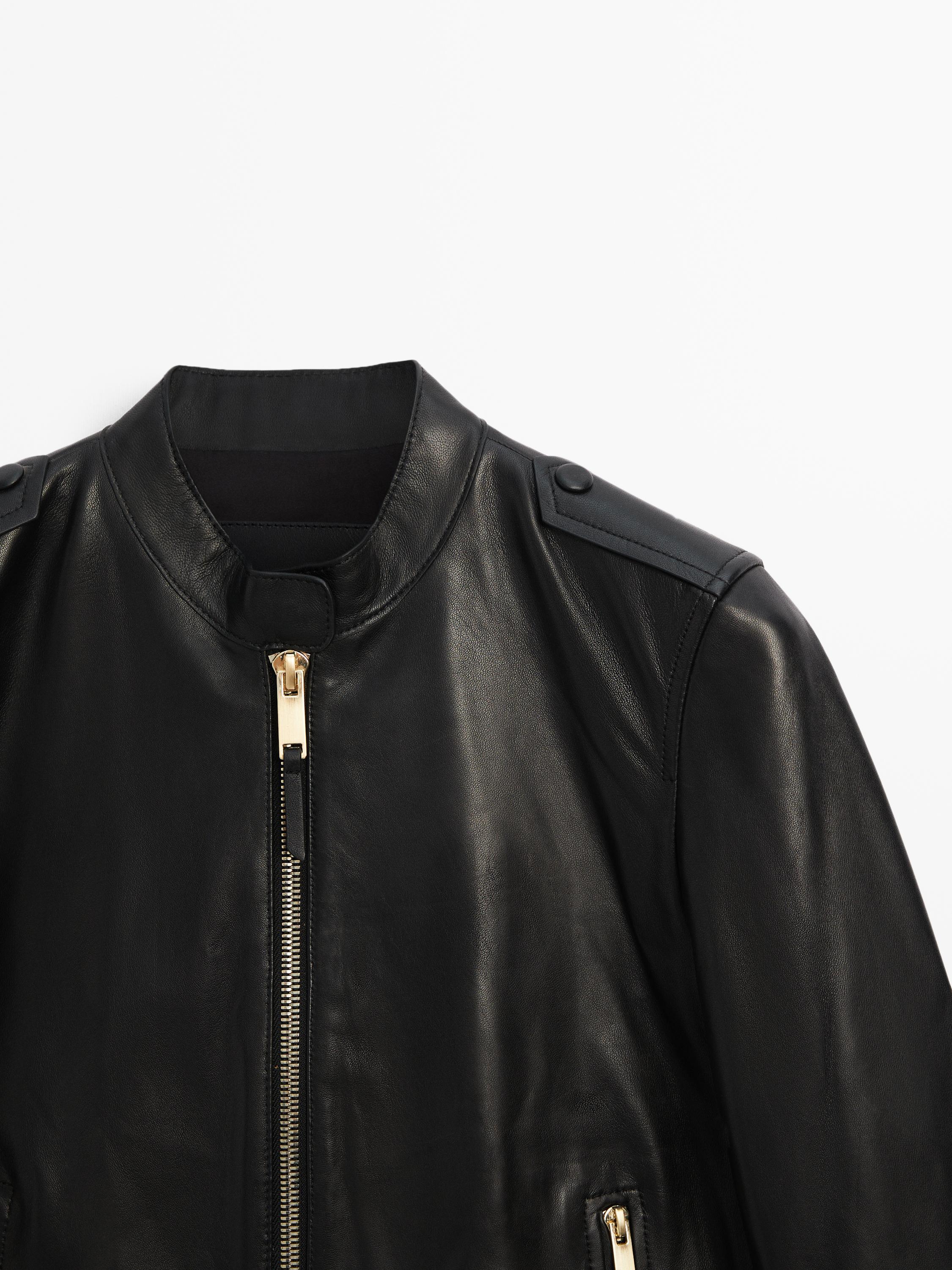 Black nappa leather jacket - Black | ZARA United States