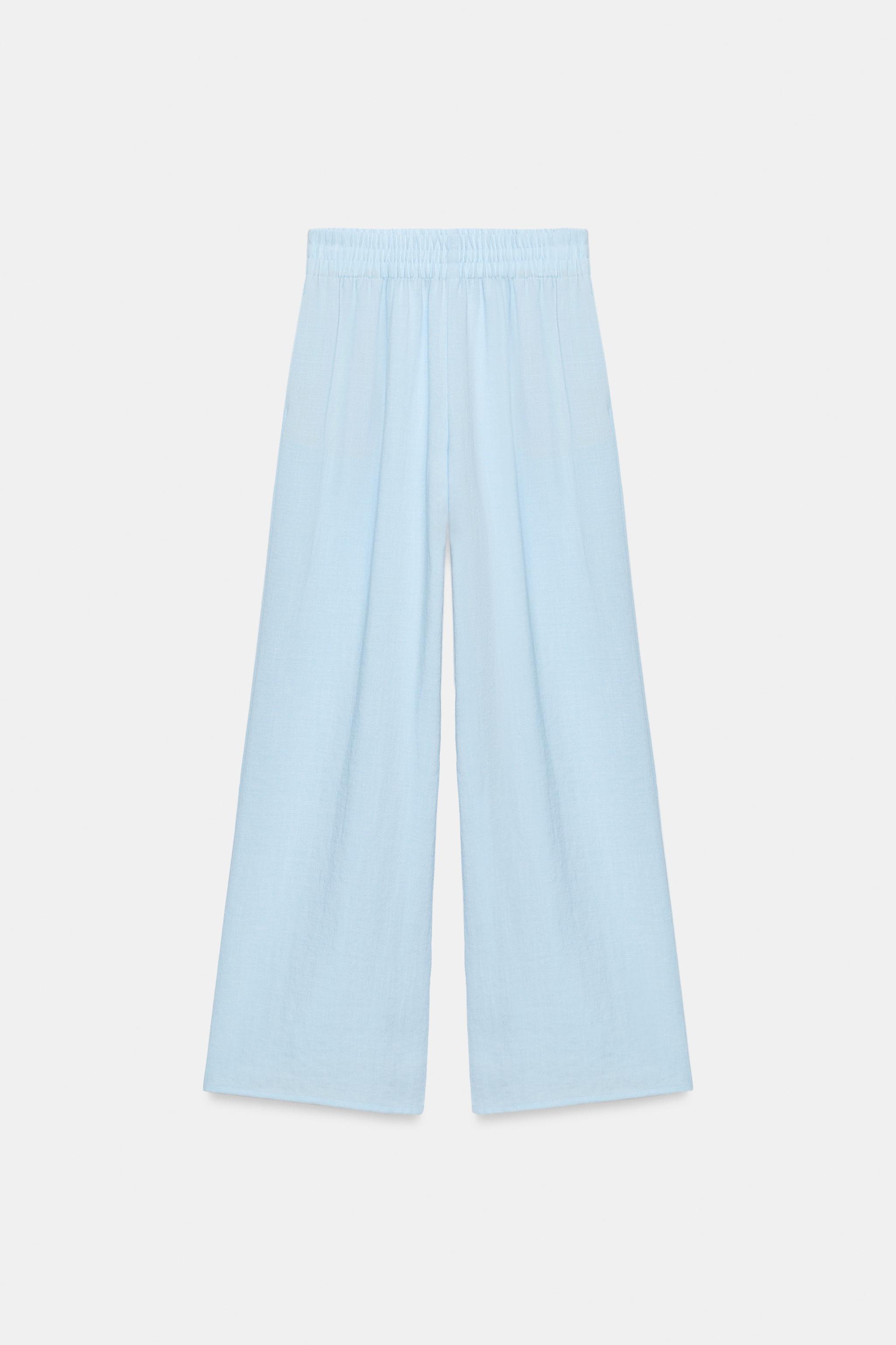 Zara Elastik Belli Geniş Pantolon görsel 6