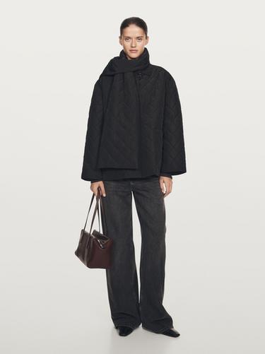 Zara Lightweight jacket with scarf detail - Black
